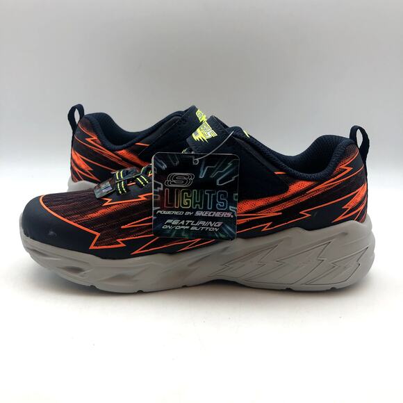 SKECHERS Boys Light Storm 2.0 Bolt Brights Sneakers Size 2.5 Orange Green NIB - Picture 6 of 11